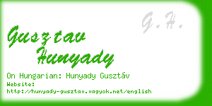 gusztav hunyady business card